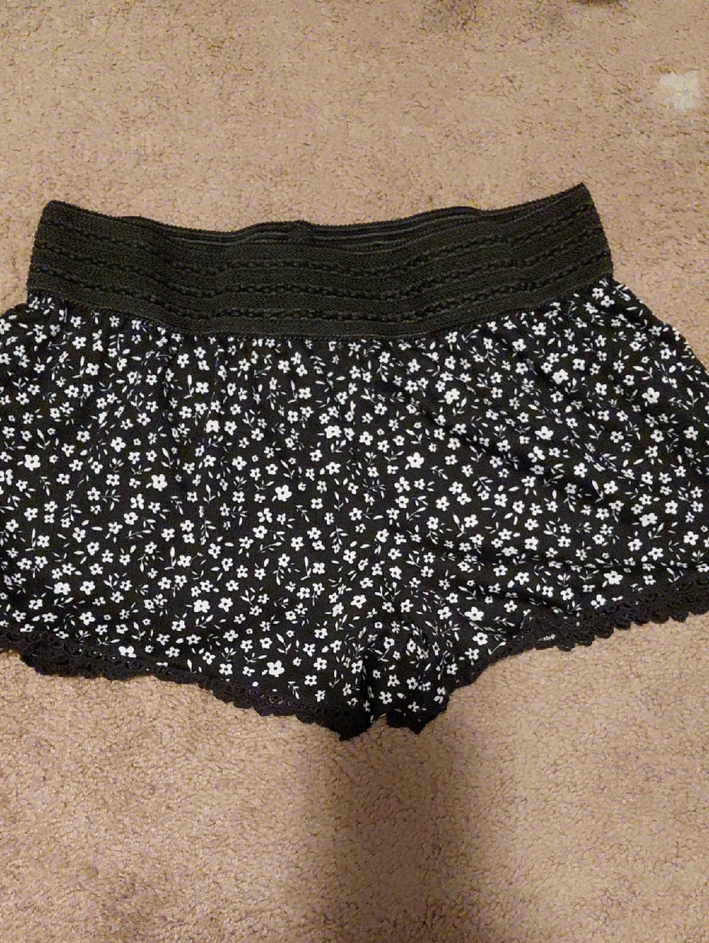 No Boundaries Black Floral High Waist Shorts